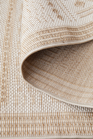 Patio Ziggy Cream Natural Modern Indoor Outdoor Flatweave Hallway Runner Rug
